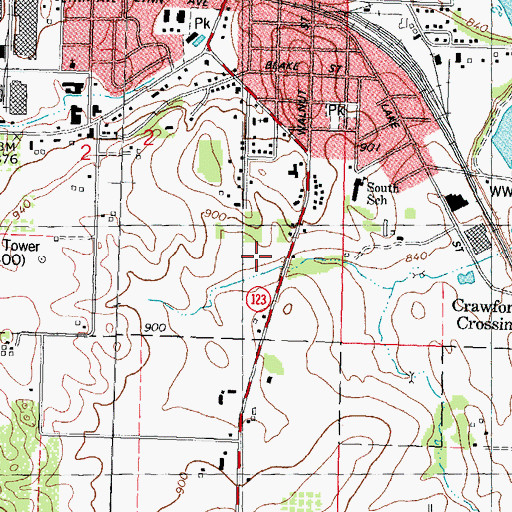 Topographic Map of Pierce Park, WI
