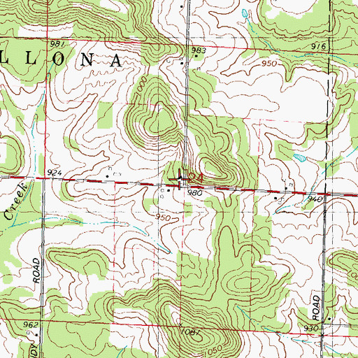 Topographic Map of Pleasant Grove School (historical), WI