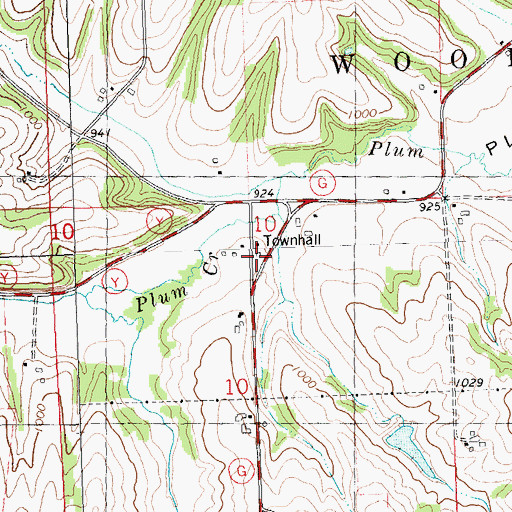 Topographic Map of Plum Valley School (historical), WI