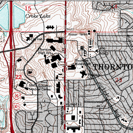 Topographic Map of Hutton High School (historical), CO