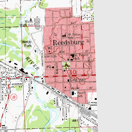 Topographic Map of Reed Park, WI