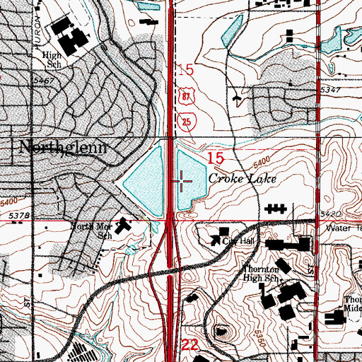 Topographic Map of Croke Lake, CO