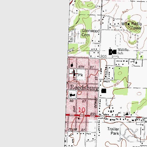 Topographic Map of Sacred Heart Catholic School, WI