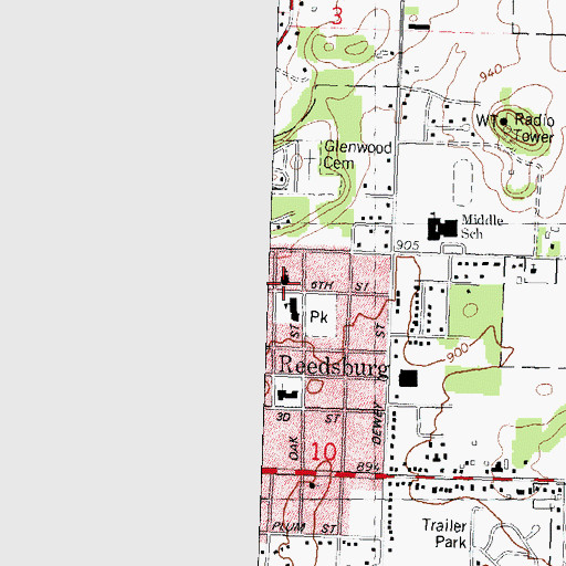 Topographic Map of Sacred Heart Catholic Church, WI
