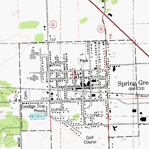Topographic Map of Saint Johns Catholic Church, WI