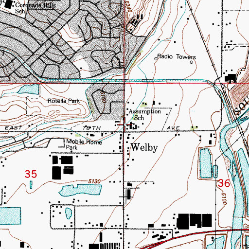 Topographic Map of Assumption Catholic School, CO