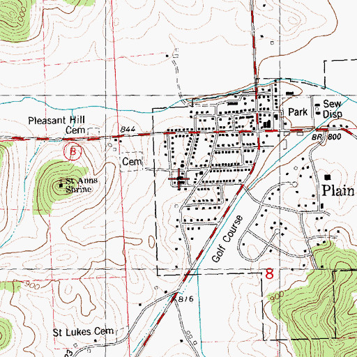 Topographic Map of Saint Lukes Catholic Church, WI