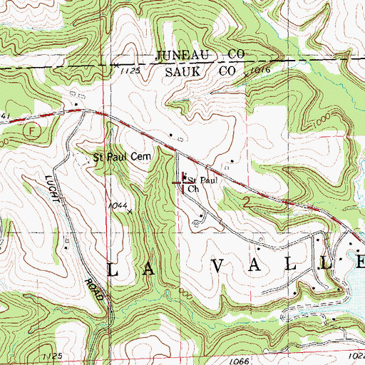 Topographic Map of Saint Paul School (historical), WI