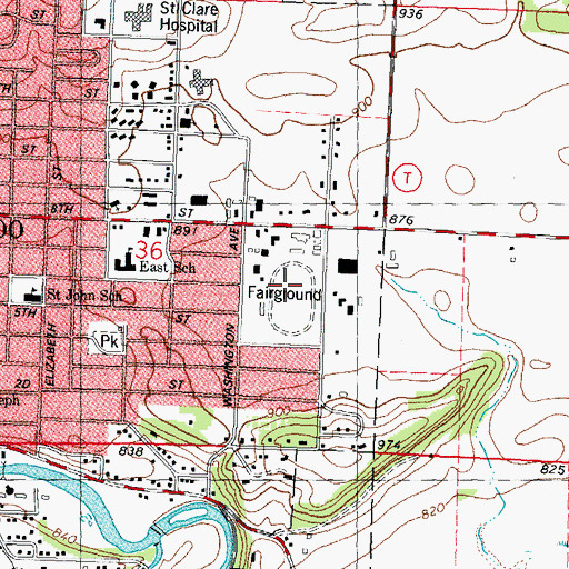 Topographic Map of Sauk County Fairgrounds, WI