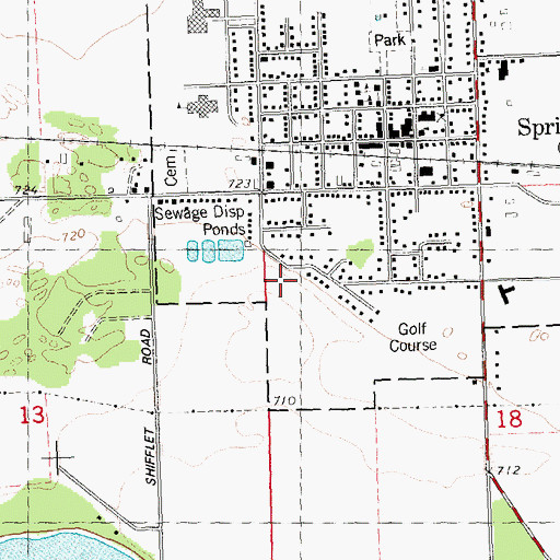 Topographic Map of Spring Green South Park, WI