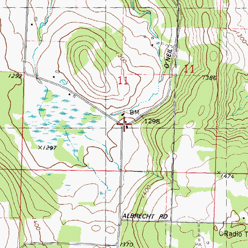 Topographic Map of Sunny Hill School (historical), WI
