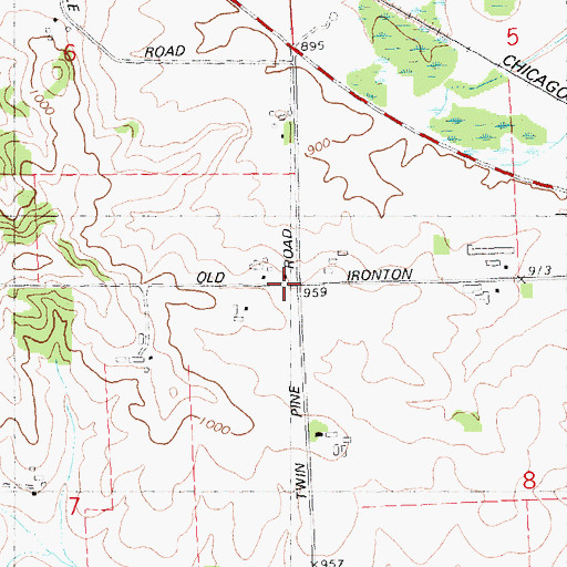 Topographic Map of Twin Pine School (historical), WI