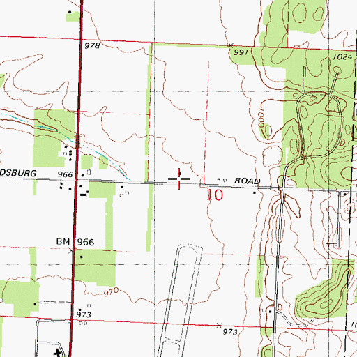 Topographic Map of Webster Prairie School (historical), WI