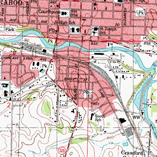 Topographic Map of Wesleyan Methodist Church (historical), WI