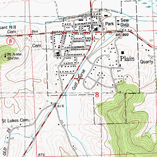 Topographic Map of Westbrook Hills Golf Course, WI