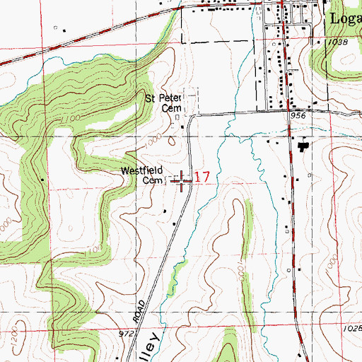 Topographic Map of Westfield Cemetery, WI