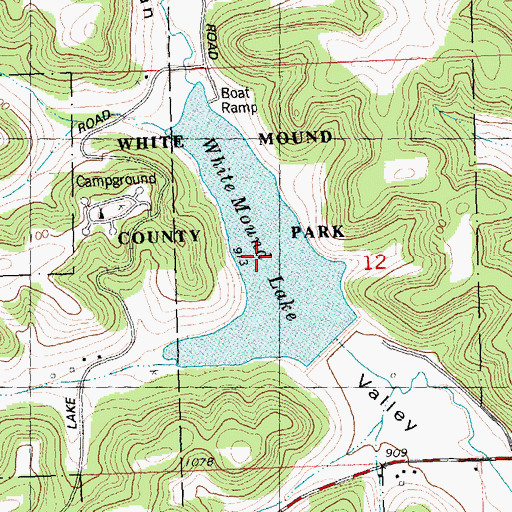 Topographic Map of White Mound Lake, WI