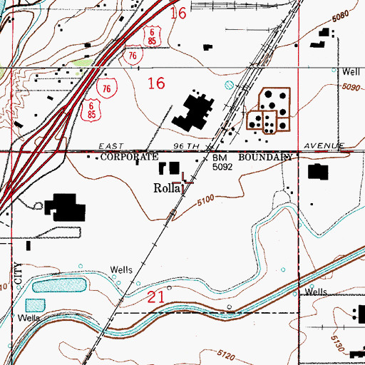 Topographic Map of Rolla, CO