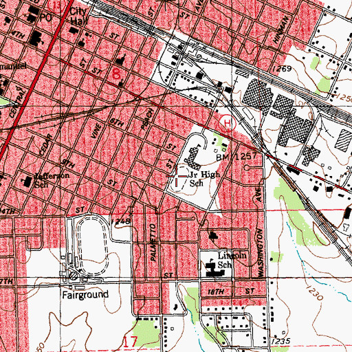 Topographic Map of Beell Stadium, WI