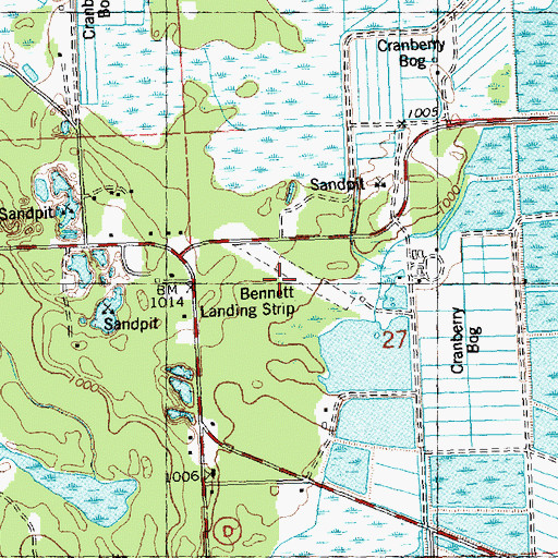 Topographic Map of Bennett Landing Strip (historical), WI
