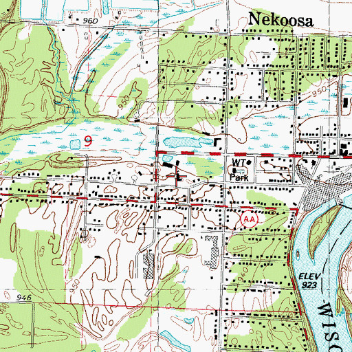 Topographic Map of Bethlehem Lutheran Church, WI