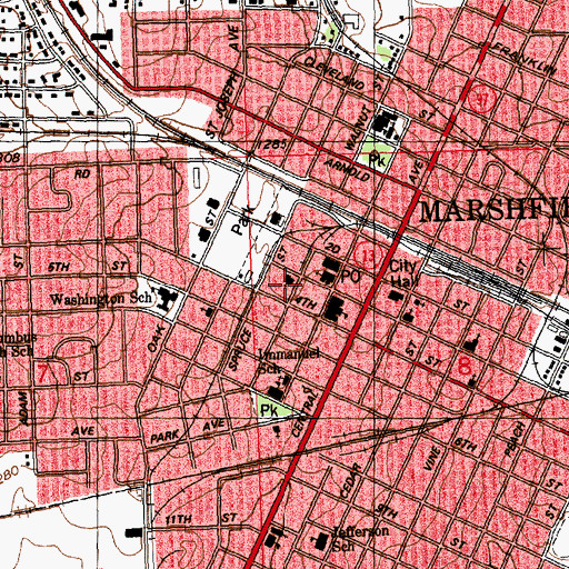 Topographic Map of Christ Evangelical Lutheran Church (historical), WI