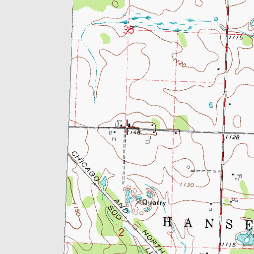 Topographic Map of Crescent School (historical), WI