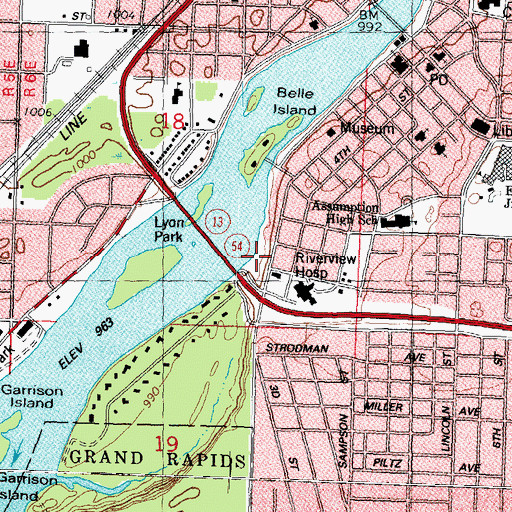 Topographic Map of Demitz Park, WI
