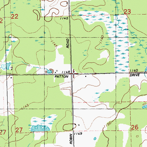 Topographic Map of East Rock School (historical), WI