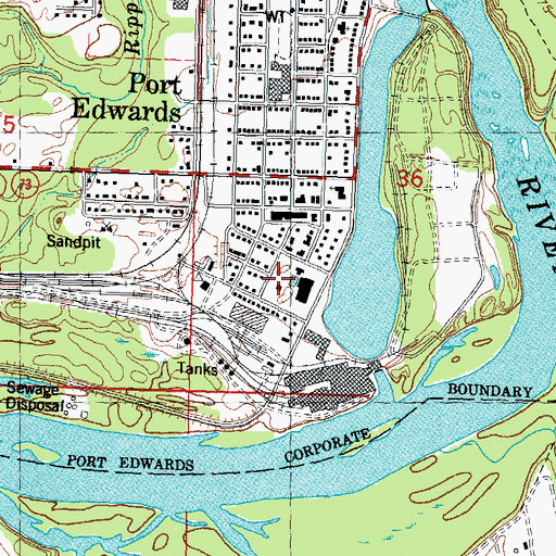 Topographic Map of Edwards Alexander Memorial Park, WI