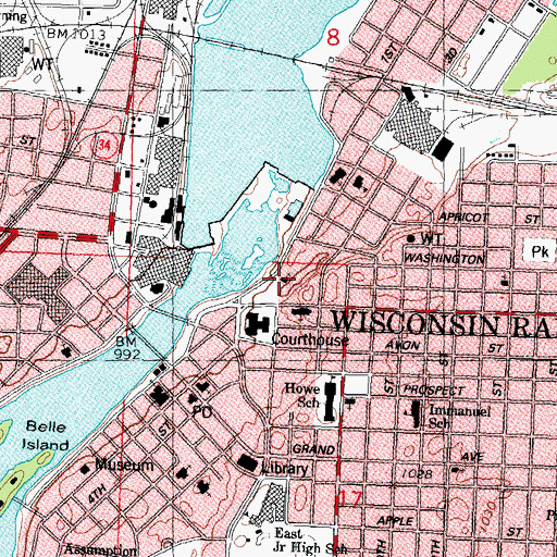 Topographic Map of First Church of Christ Scientist, WI