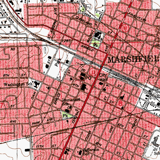 Topographic Map of First Presbyterian Church, WI
