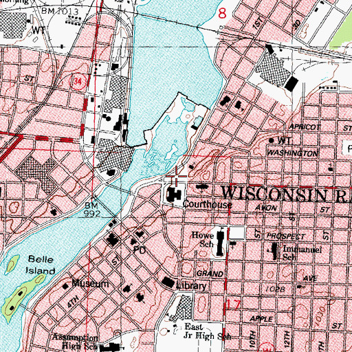 Topographic Map of Gaynor Park, WI