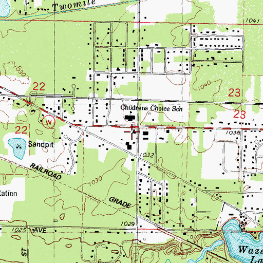 Topographic Map of Grand Rapids Municipal Building, WI