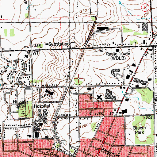 Topographic Map of Grant Elementary School, WI