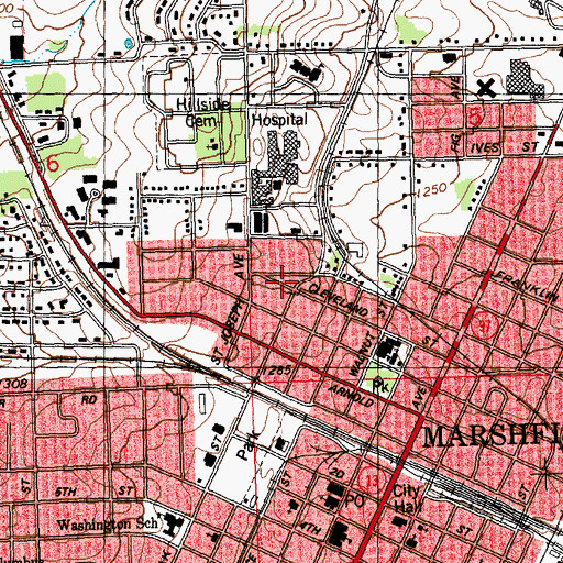 Topographic Map of Grant Mini-Park, WI