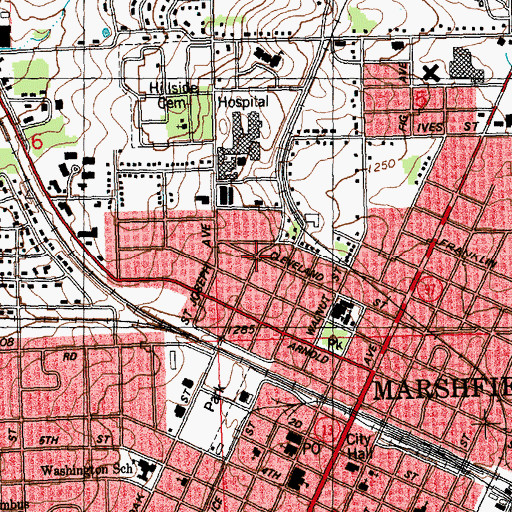 Topographic Map of Grant School (historical), WI