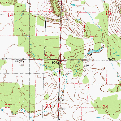 Topographic Map of Hill View School (historical), WI