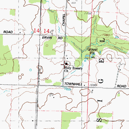 Topographic Map of Holy Rosary Catholic Church, WI