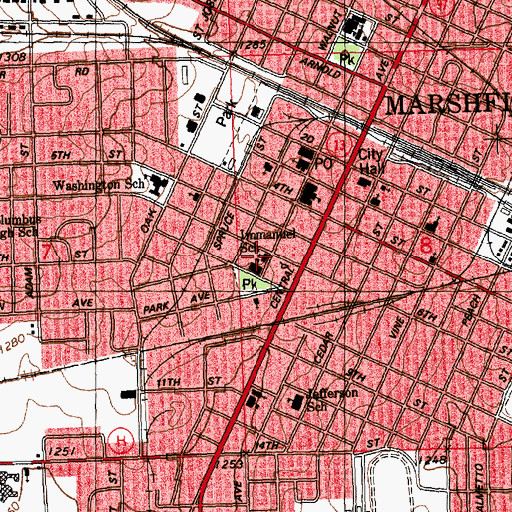 Topographic Map of Immanuel Lutheran Church, WI