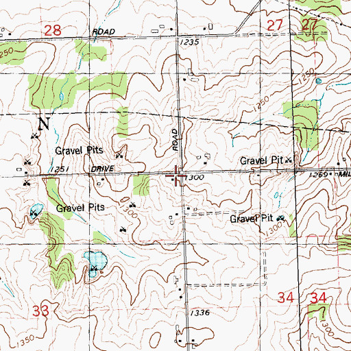 Topographic Map of Lincoln School (historical), WI