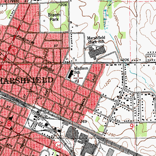 Topographic Map of Madison Elementary School, WI