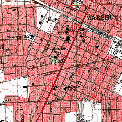 Topographic Map of Marshfield Clinic, WI