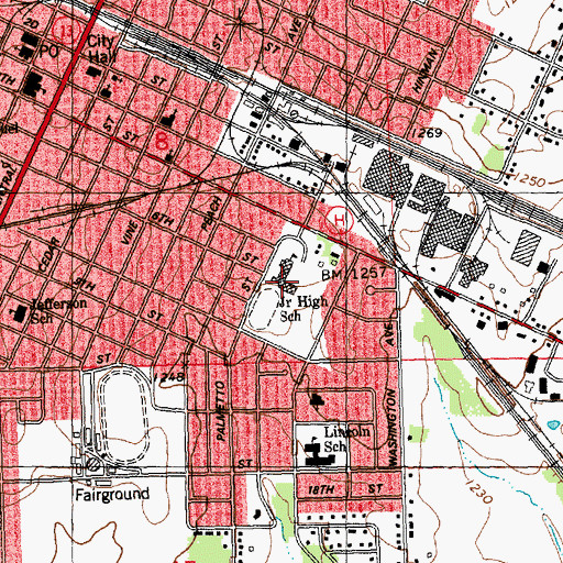 Topographic Map of Marshfield Middle School, WI
