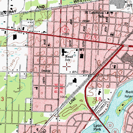 Topographic Map of Mead Field, WI