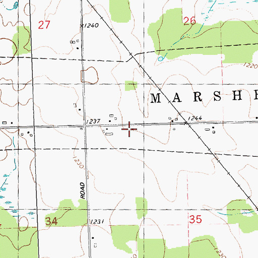 Topographic Map of Mill Creek Grove School (historical), WI