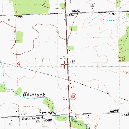 Topographic Map of North Arpin School (historical), WI
