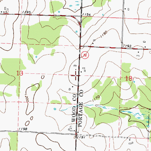 Topographic Map of North County Line School (historical), WI