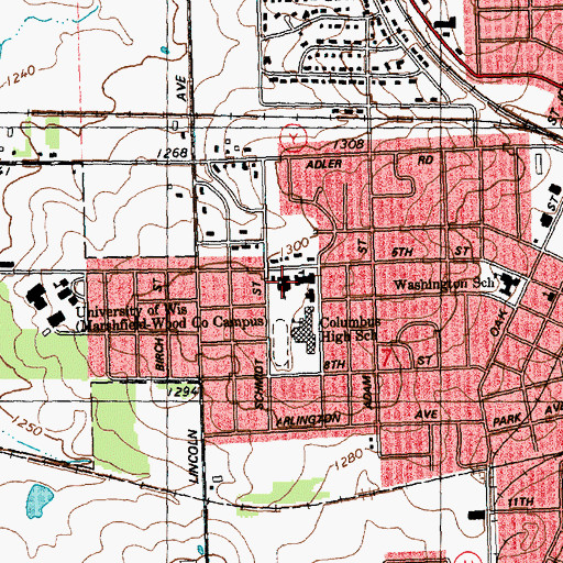 Topographic Map of Our Lady of Peace Roman Catholic Church, WI