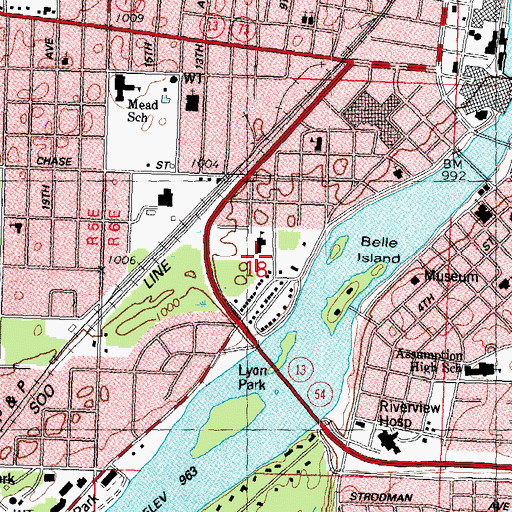 Topographic Map of Our Lady Queen of Heaven Church, WI